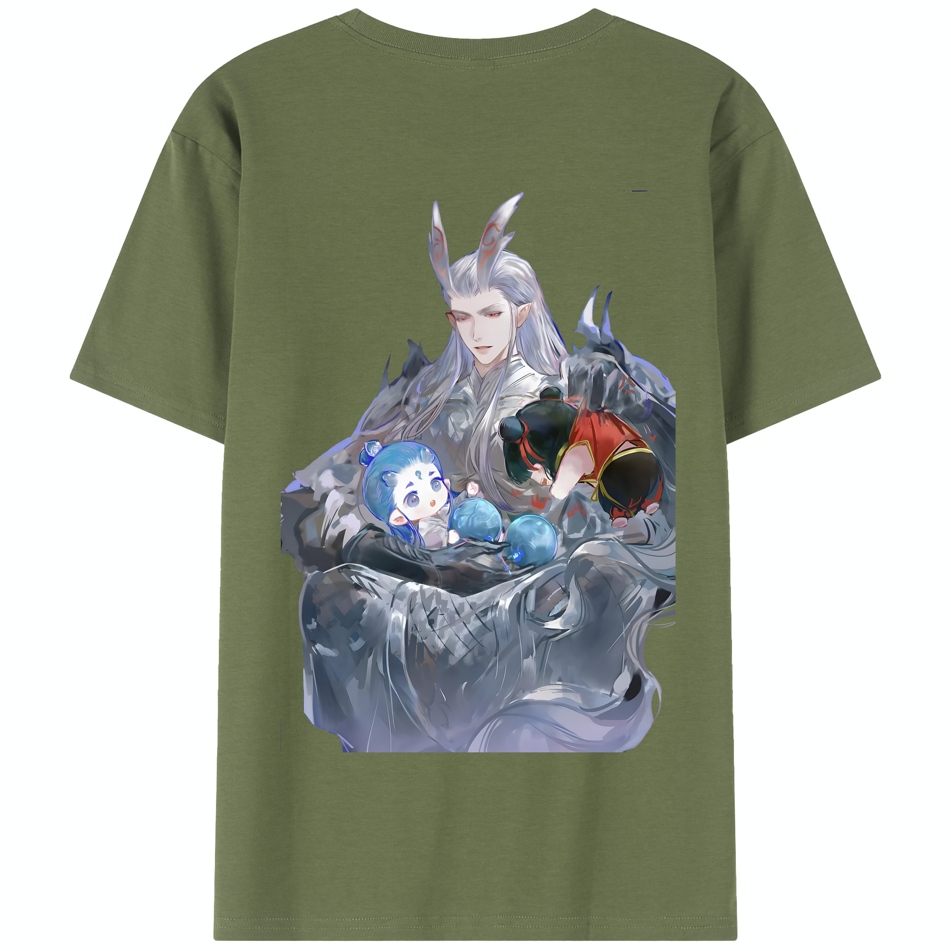（画像用） Ne Zha 2 ナタ 魔童の大暴れ 綿100％半袖Tシャツ（背面プリント）